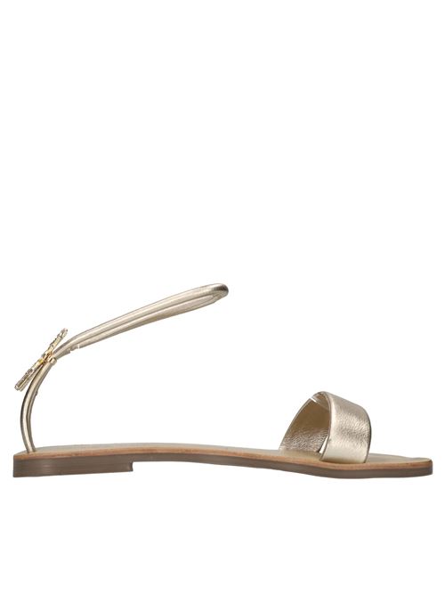 Sandali flat in pelle PATRIZIA PEPE | PPJ331 LAM.PLATINO